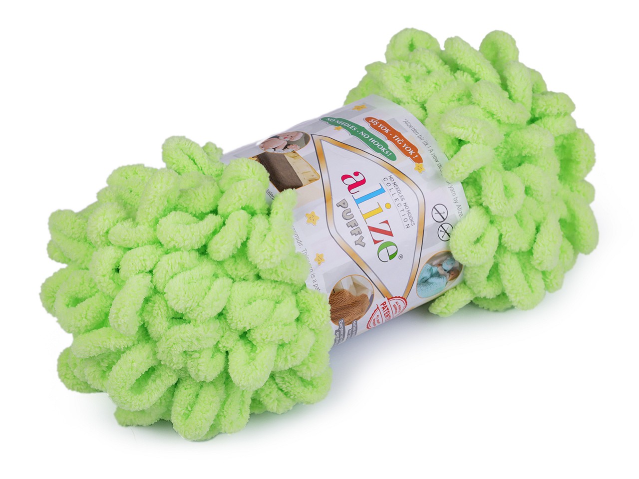 Fir de tricotat Alize Puffy, 100 g, verde neon