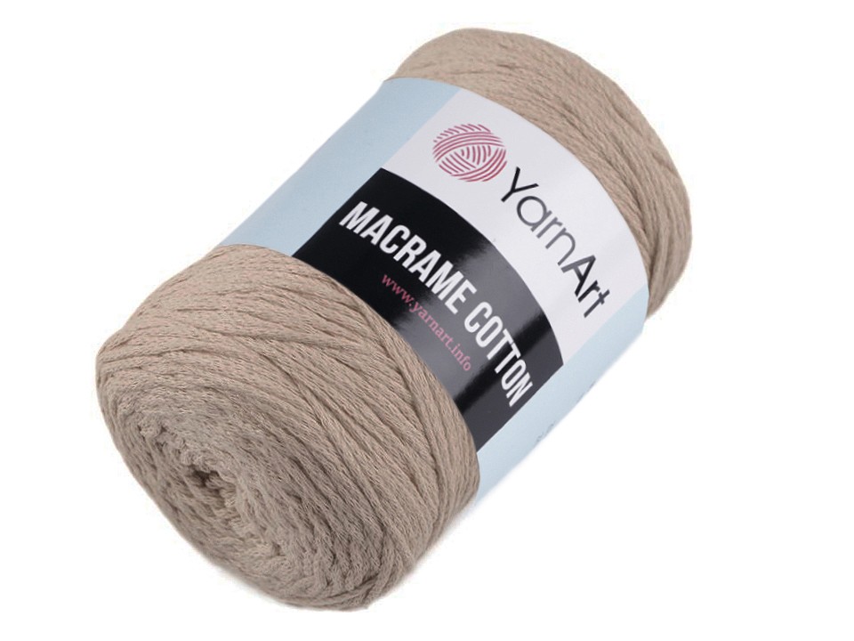 Fir de tricotat / croșetat Macrame Cotton, 250 g - maro natural